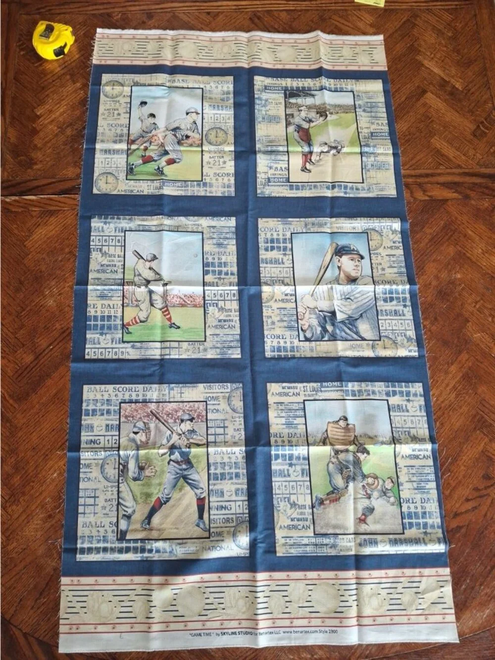 Game Time Baseball Fabric Skyline Studio Benartex #2300 -22